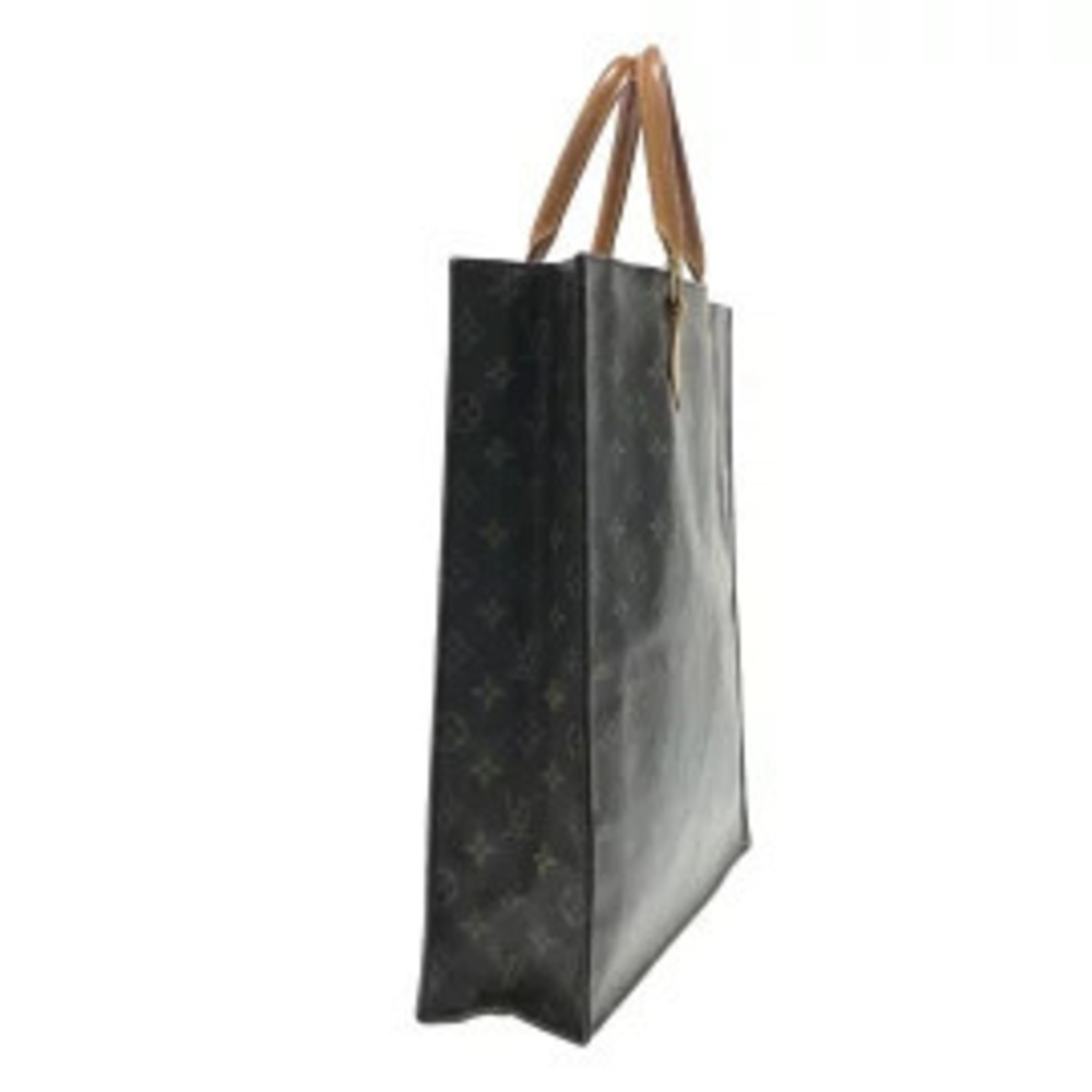 Louis Vuitton Sac Monogram Handbag Canvas Plat Brown
